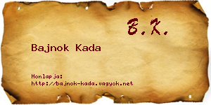 Bajnok Kada névjegykártya